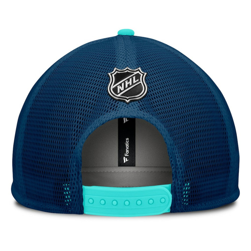 Seattle Kraken Fanatics Authentic Pro Hometown Rink Foam Trucker Snapback Hat - White/Deep Sea Blue | US 200897548