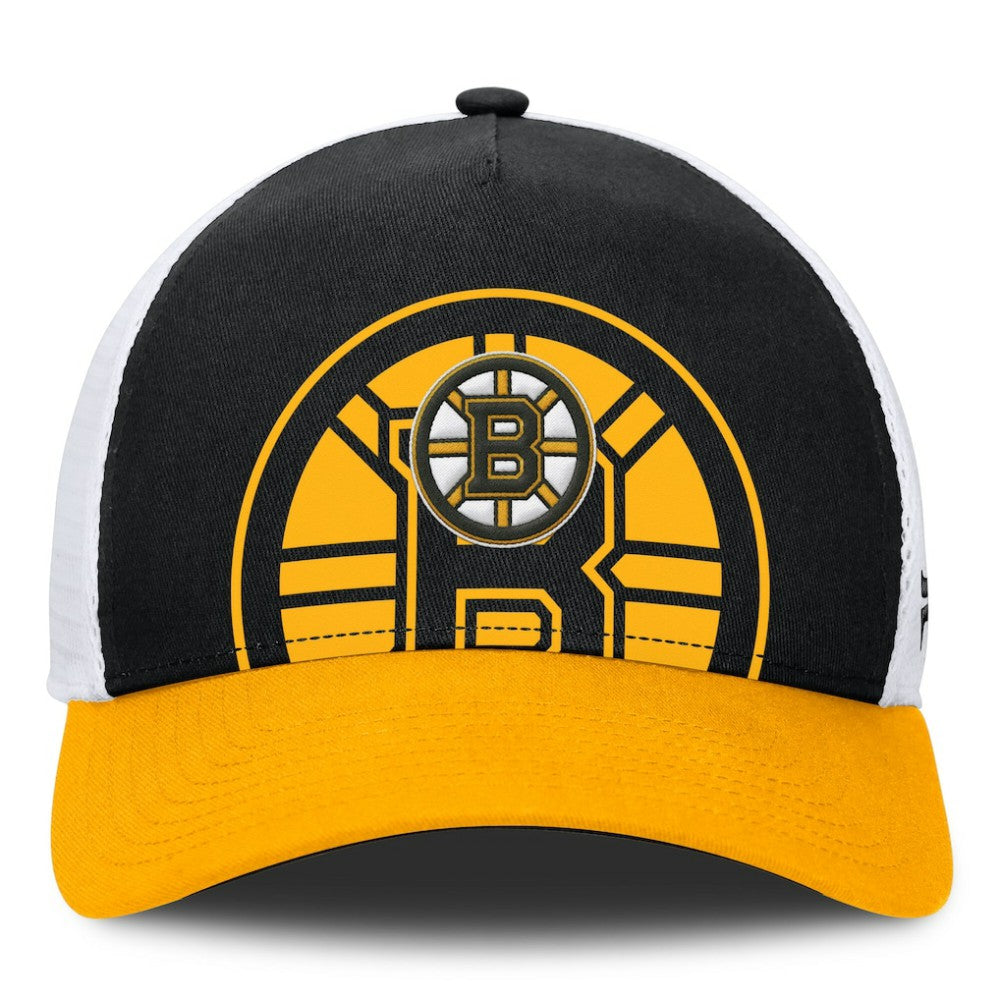 Boston Bruins Fanatics Authentic Pro A-Frame Rink Adjustable Hat - Black/Gold | US 200897602