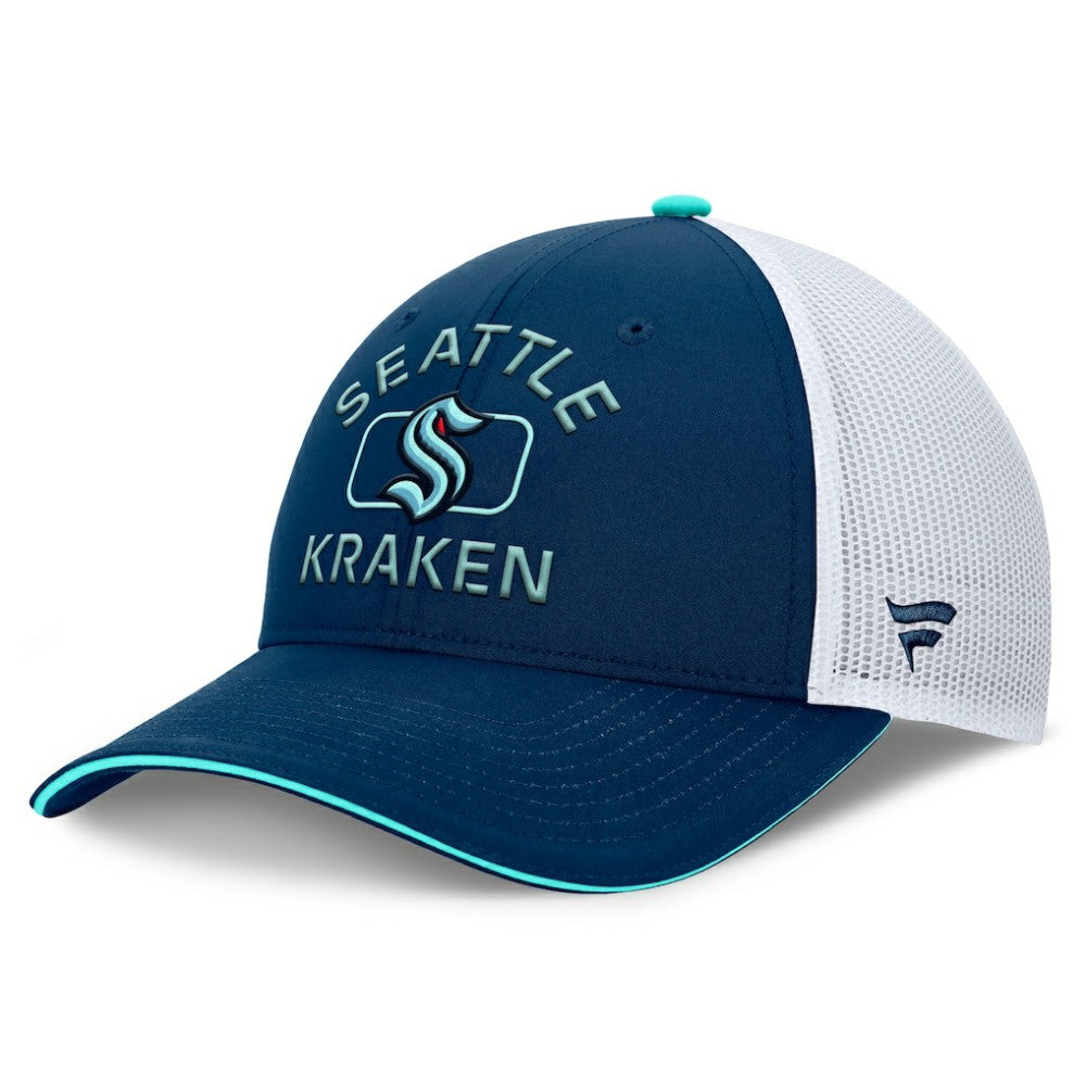 Seattle Kraken Fanatics Authentic Pro Rink Trucker Hat - Deep Sea Blue/White | US 200897647