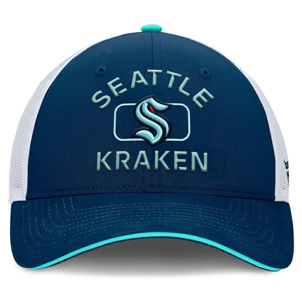 Seattle Kraken Fanatics Authentic Pro Rink Trucker Hat - Deep Sea Blue/White | US 200897647