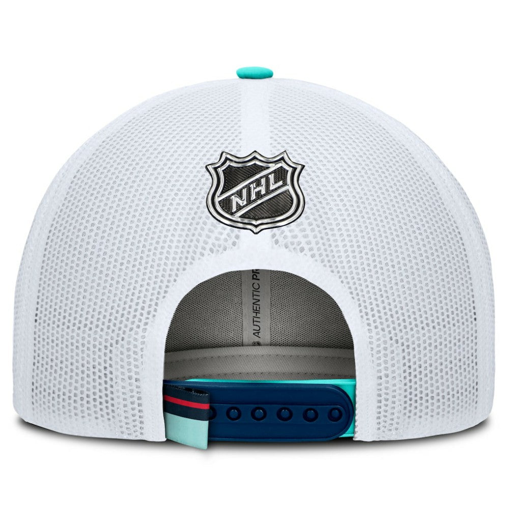 Seattle Kraken Fanatics Authentic Pro Rink Trucker Hat - Deep Sea Blue/White | US 200897647
