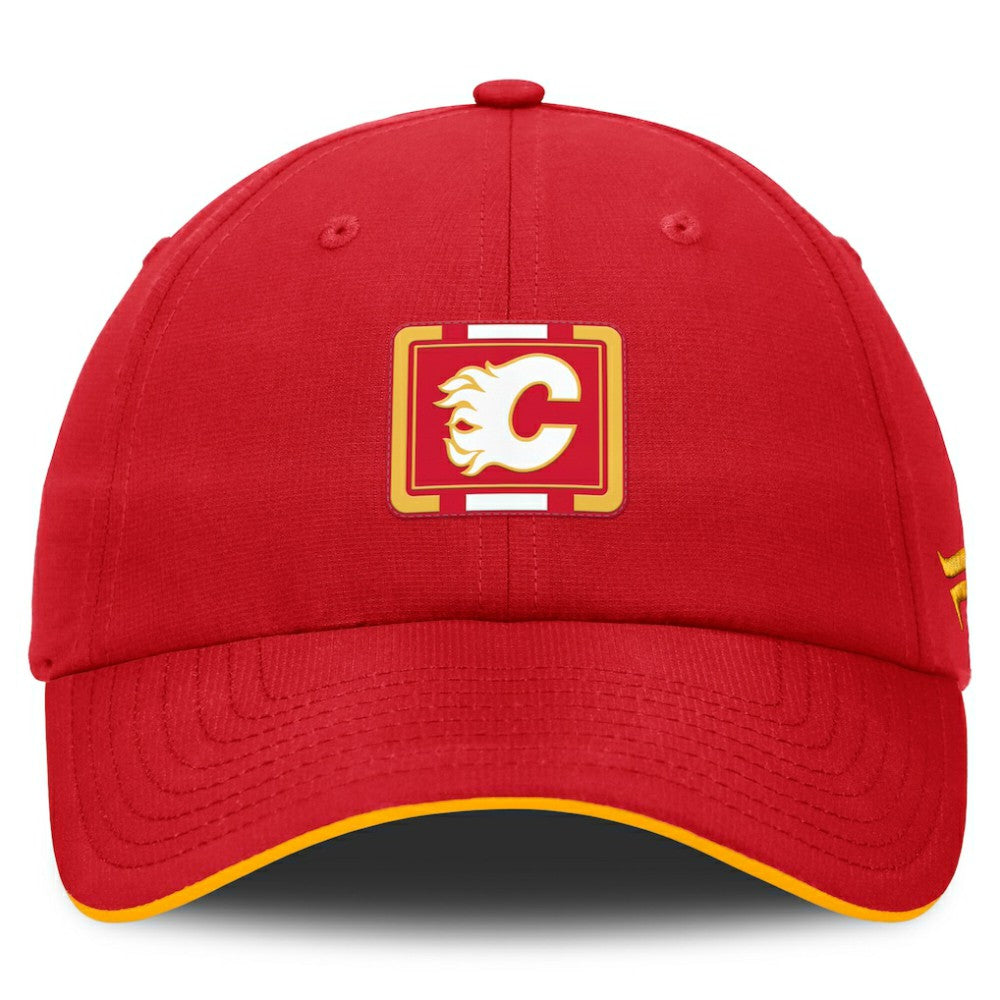 Calgary Flames Fanatics Authentic Pro Ripstop Adjustable Hat - Red/Gold | US 200897693