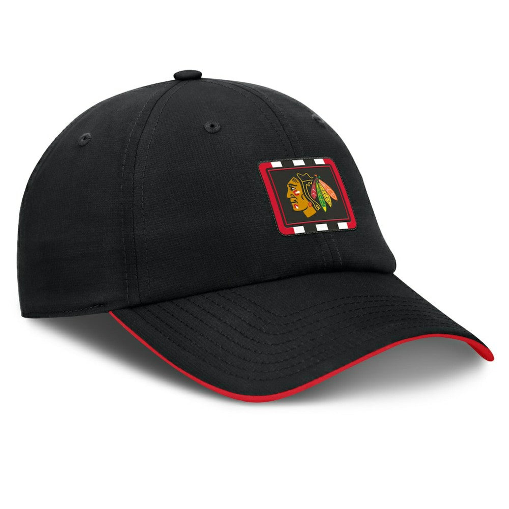 Chicago Blackhawks Fanatics Authentic Pro Ripstop Adjustable Hat - Black/Red | US 200897695