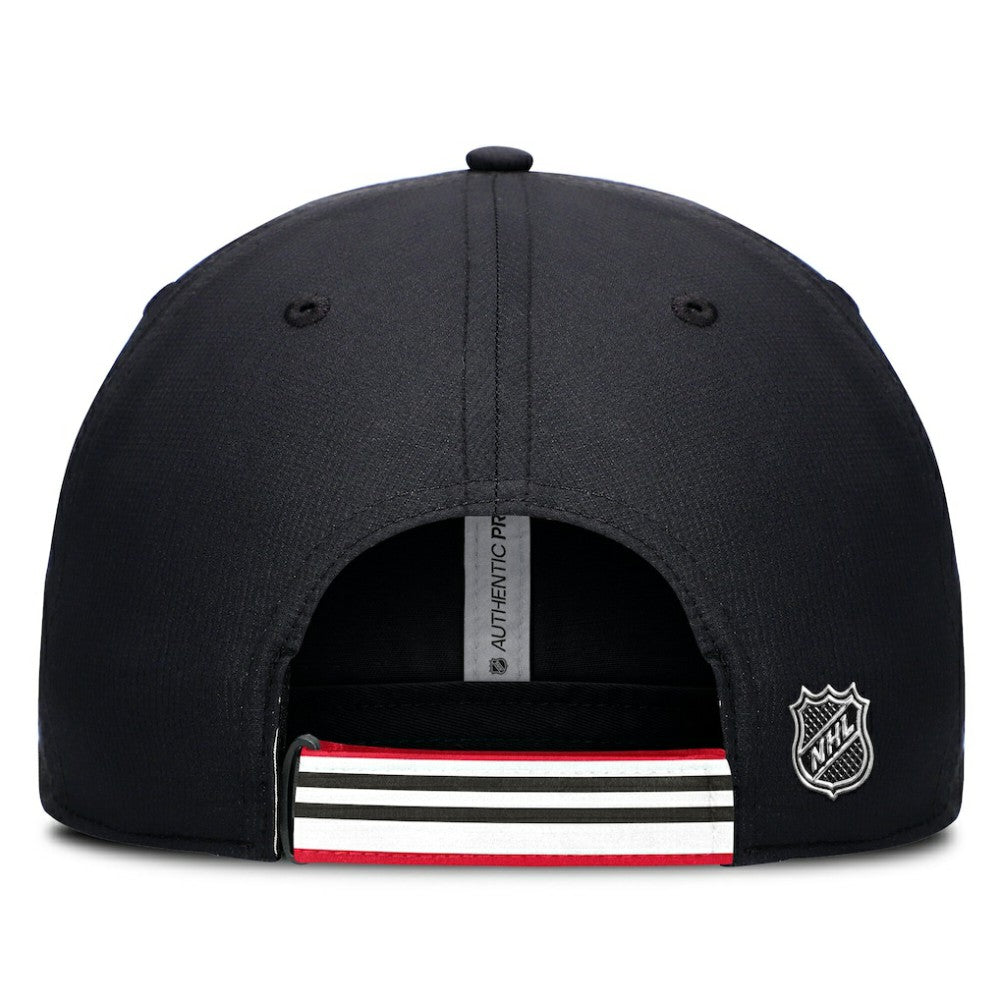 Chicago Blackhawks Fanatics Authentic Pro Ripstop Adjustable Hat - Black/Red | US 200897695