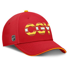 Calgary Flames Fanatics Authentic Pro Rink Team Code Flex Hat - Red/Gold | US 200897737