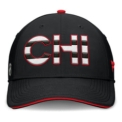 Chicago Blackhawks Fanatics Authentic Pro Rink Team Code Flex Hat - Black/Red | US 200897739