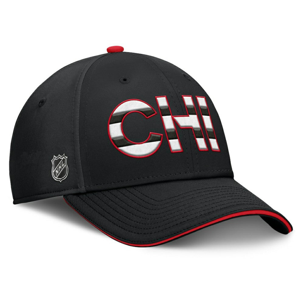 Chicago Blackhawks Fanatics Authentic Pro Rink Team Code Flex Hat - Black/Red | US 200897739