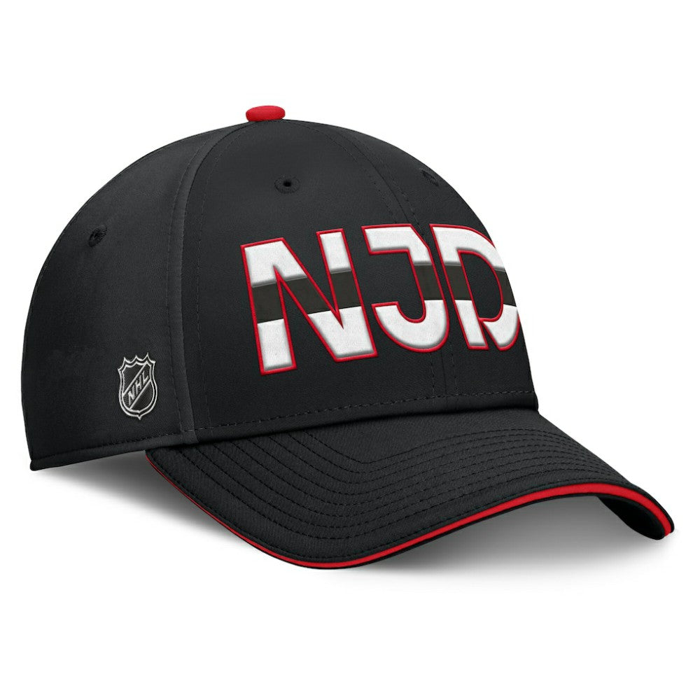 New Jersey Devils Fanatics Authentic Pro Rink Team Code Flex Hat - Black/Red | US 200897751