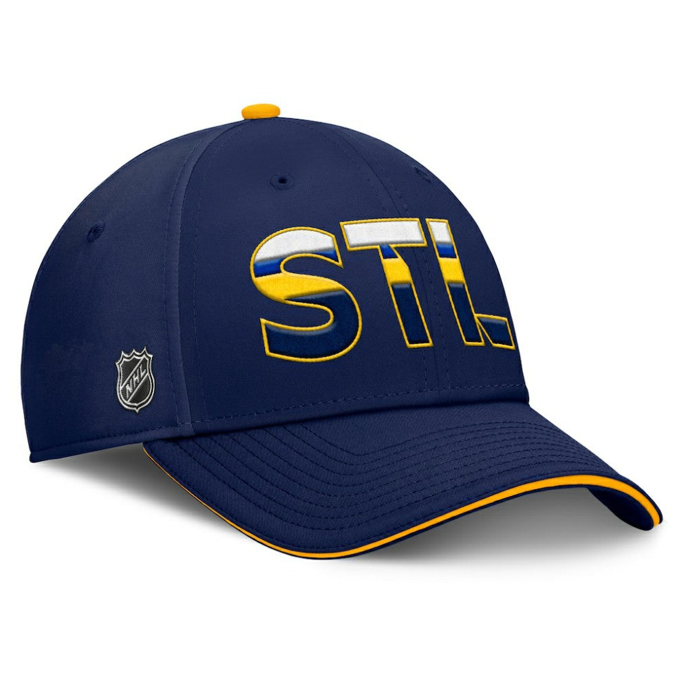 St. Louis Blues Fanatics Authentic Pro Rink Team Code Flex Hat - Navy/Gold | US 200897755