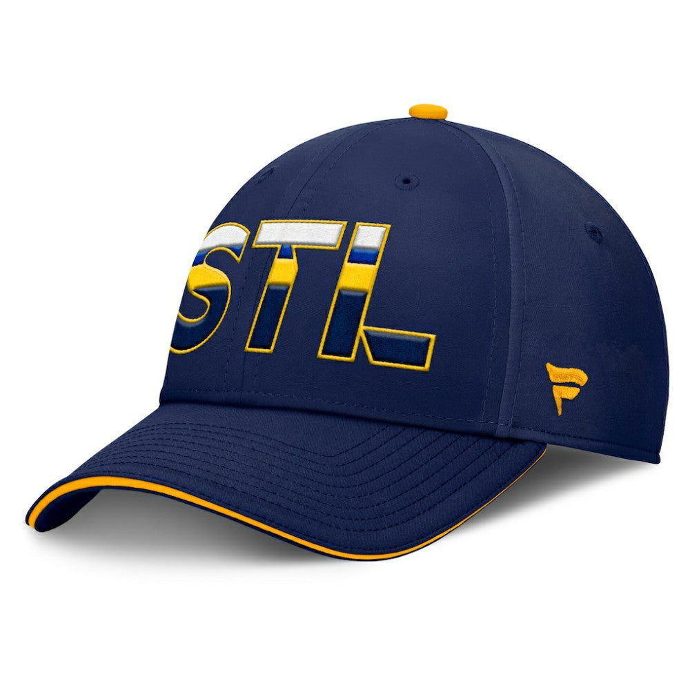 St. Louis Blues Fanatics Authentic Pro Rink Team Code Flex Hat - Navy/Gold | US 200897755