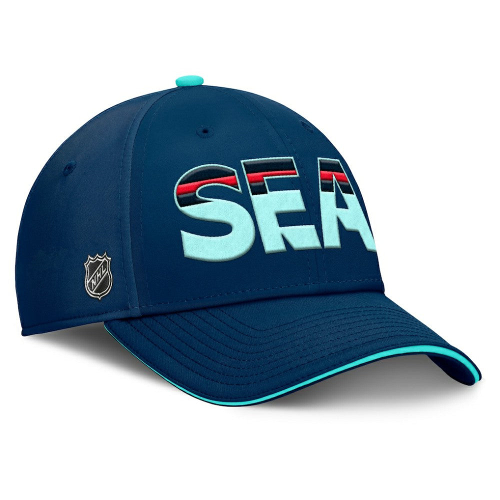 Seattle Kraken Fanatics Authentic Pro Rink Team Code Flex Hat - Deep Sea Blue/Light Blue | US 200897759
