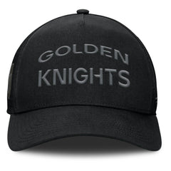 Vegas Golden Knights Fanatics Authentic Pro Road Stack Text A-Frame Adjustable Hat - Black | US 200897824