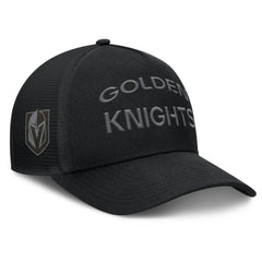 Vegas Golden Knights Fanatics Authentic Pro Road Stack Text A-Frame Adjustable Hat - Black | US 200897824