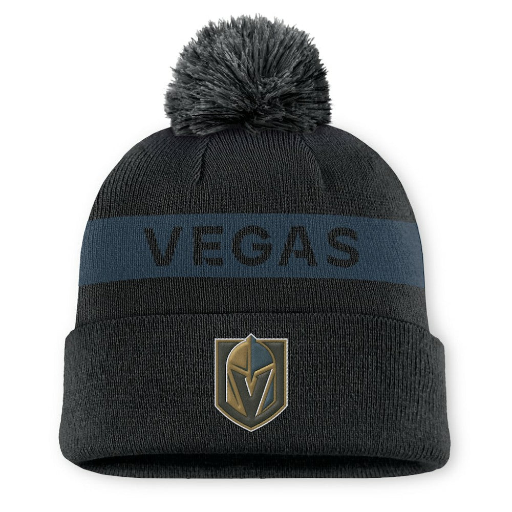 Vegas Golden Knights Fanatics Women's Authentic Pro Rink Cuffed Knit Hat with Pom - Black/ | US 200897940
