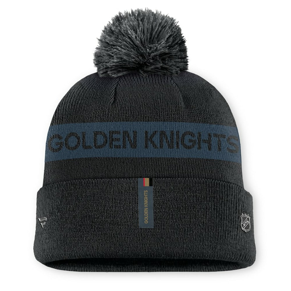 Vegas Golden Knights Fanatics Women's Authentic Pro Rink Cuffed Knit Hat with Pom - Black/ | US 200897940