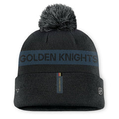 Vegas Golden Knights Fanatics Women's Authentic Pro Rink Cuffed Knit Hat with Pom - Black/ | US 200897940