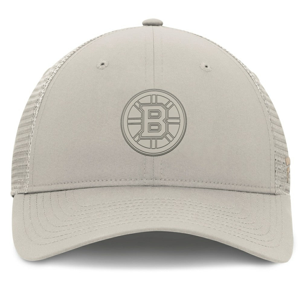 Boston Bruins Fanatics Women's Authentic Pro Road Trucker Adjustable Hat - Tan | US 200897996