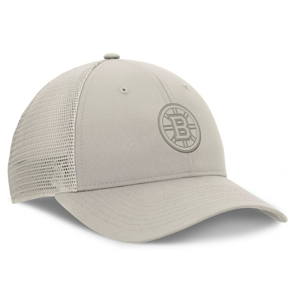 Boston Bruins Fanatics Women's Authentic Pro Road Trucker Adjustable Hat - Tan | US 200897996