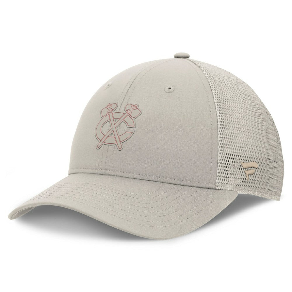 Chicago Blackhawks Fanatics Women's Authentic Pro Road Trucker Adjustable Hat - Tan | US 200897999