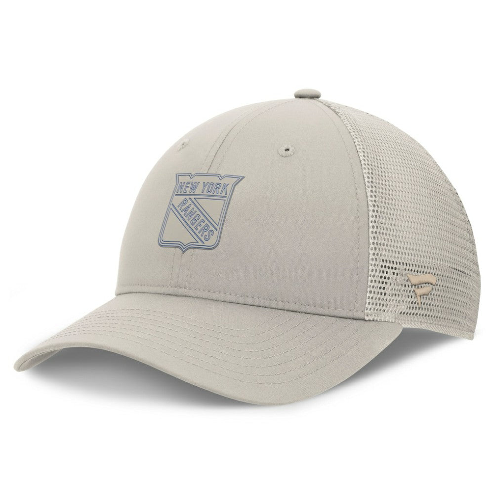 New York Rangers Fanatics Women's Authentic Pro Road Trucker Adjustable Hat - Tan | US 200898006