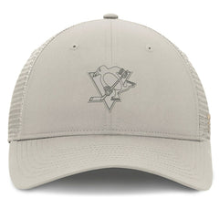 Pittsburgh Penguins Fanatics Women's Authentic Pro Road Trucker Adjustable Hat - Tan | US 200898008