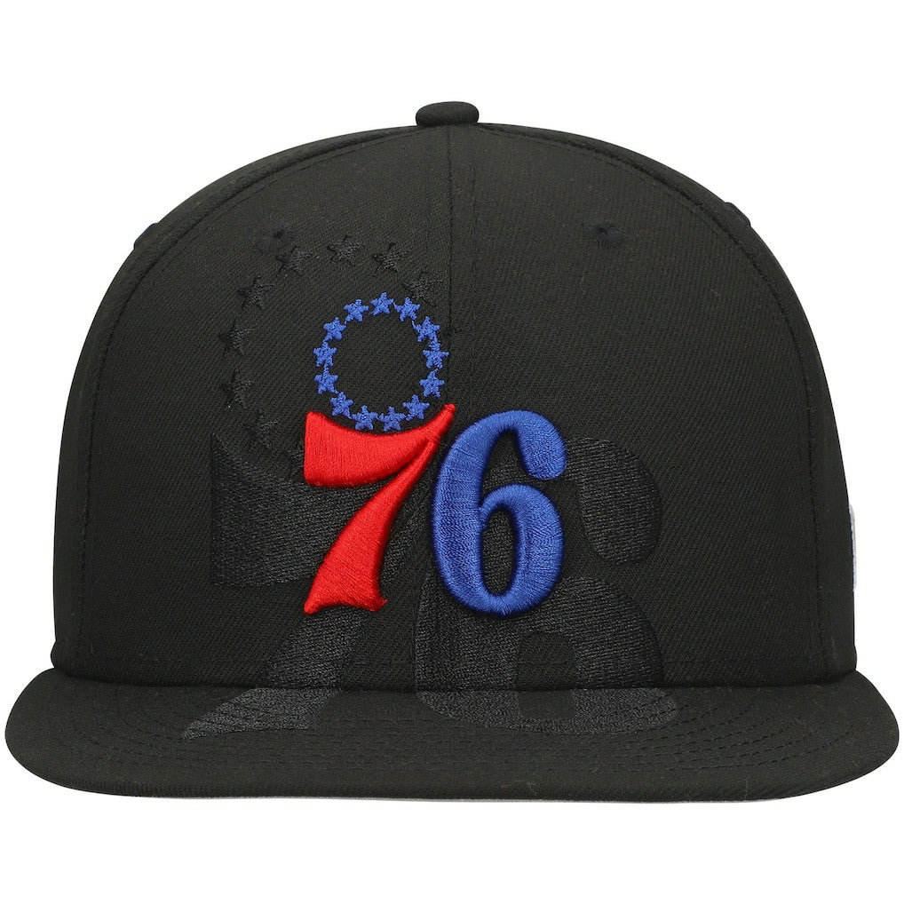 Philadelphia 76ers Blackout Shadow Logo 59FIFTY Fitted Hat Black - New Era