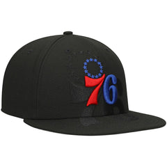 Philadelphia 76ers Blackout Shadow Logo 59FIFTY Fitted Hat Black - New Era