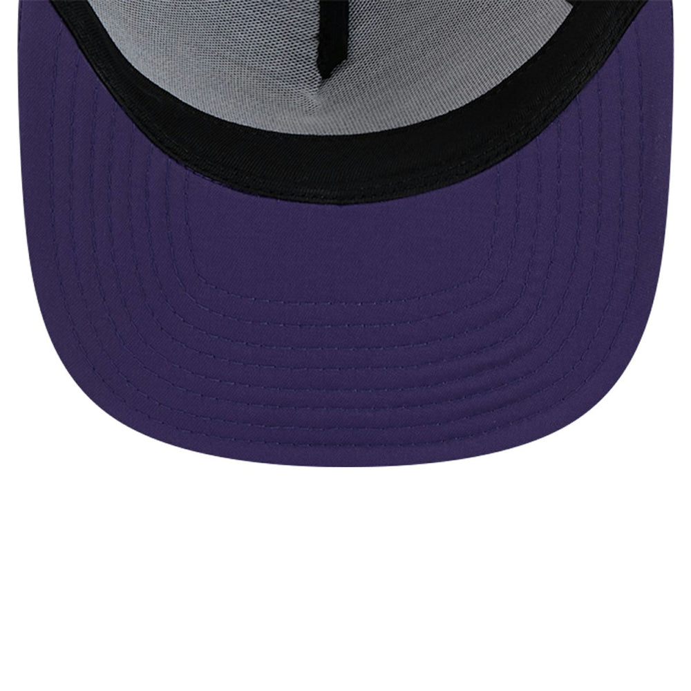 Phoenix Suns Puff Print Team Code A-Frame 9FIFTY Trucker Snapback Hat Purple - New Era