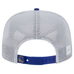 Golden State Warriors Puff Print Team Code A-Frame 9FIFTY Trucker Snapback Hat Royal - New Era