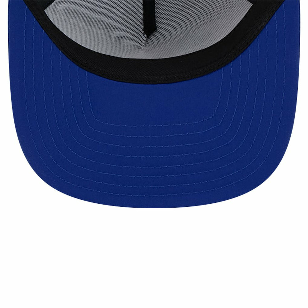 Golden State Warriors Puff Print Team Code A-Frame 9FIFTY Trucker Snapback Hat Royal - New Era