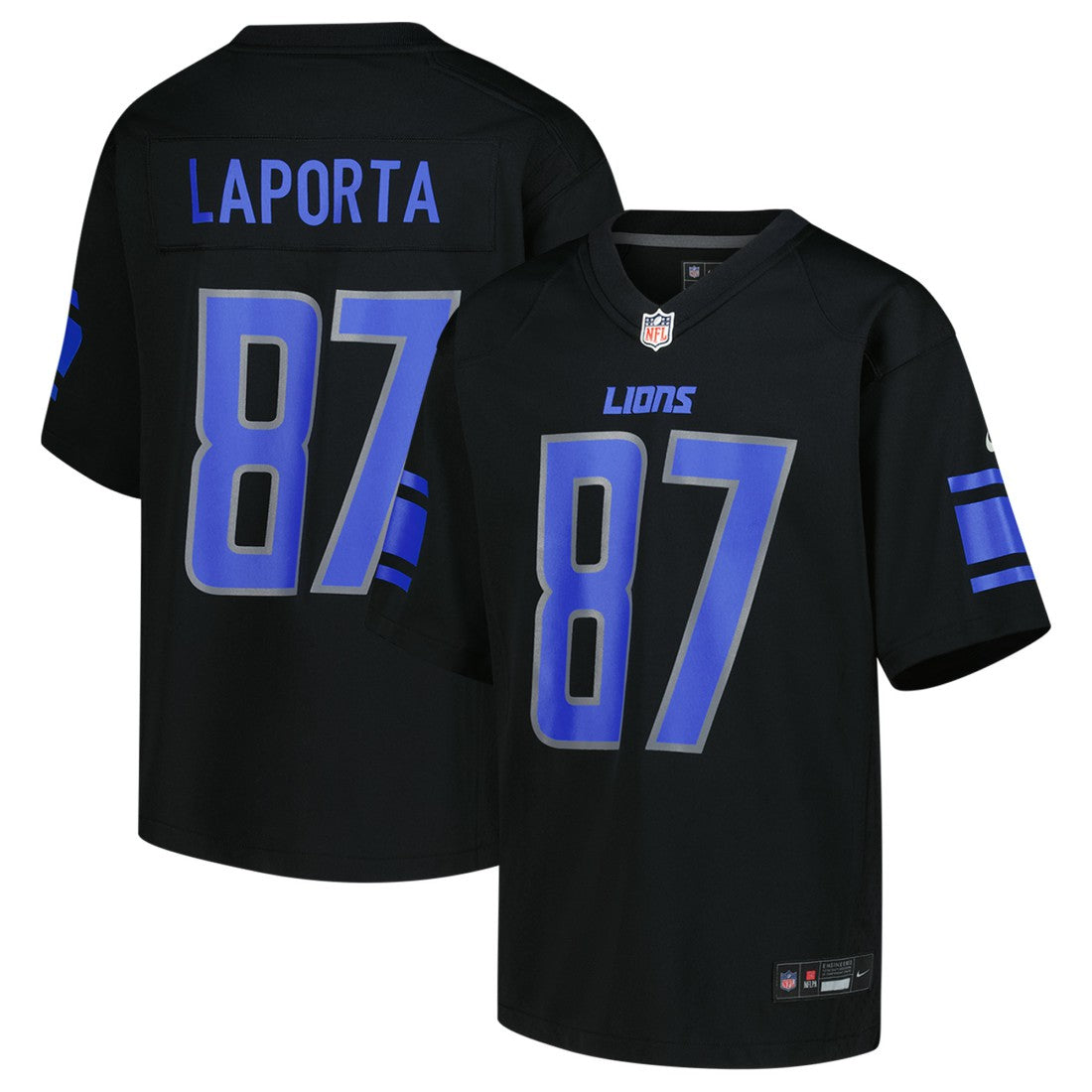 Sam LaPorta Detroit Lions Youth Game Jersey - Black Jerseys