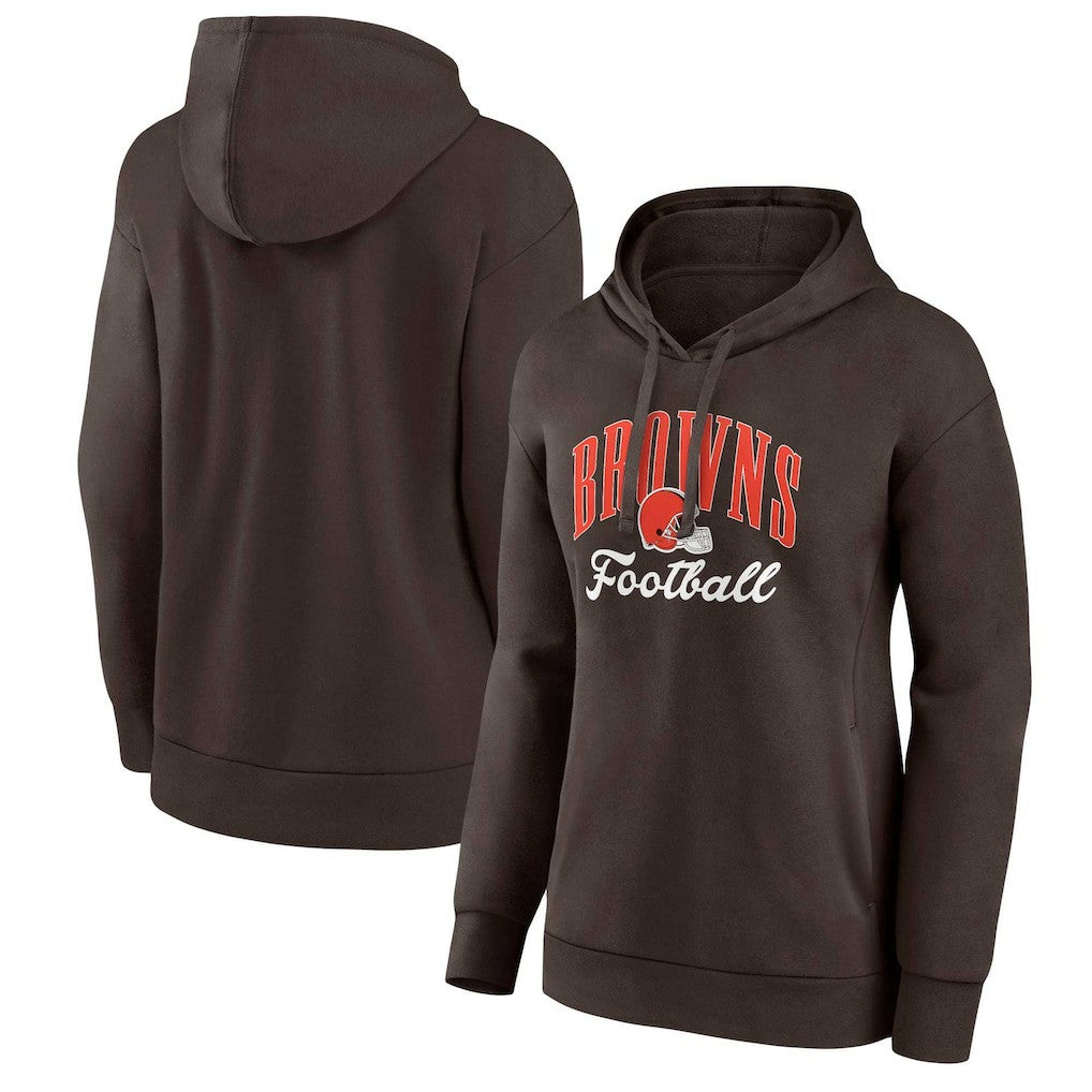 Cleveland Browns Women's Victory Script Pullover Hoodie - Brown Hoodies