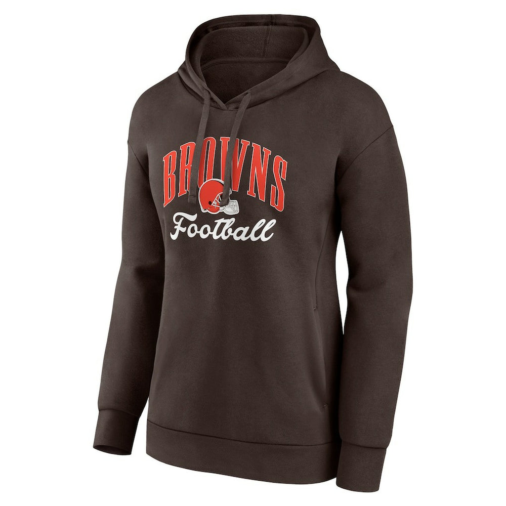 Cleveland Browns Women's Victory Script Pullover Hoodie - Brown Hoodies