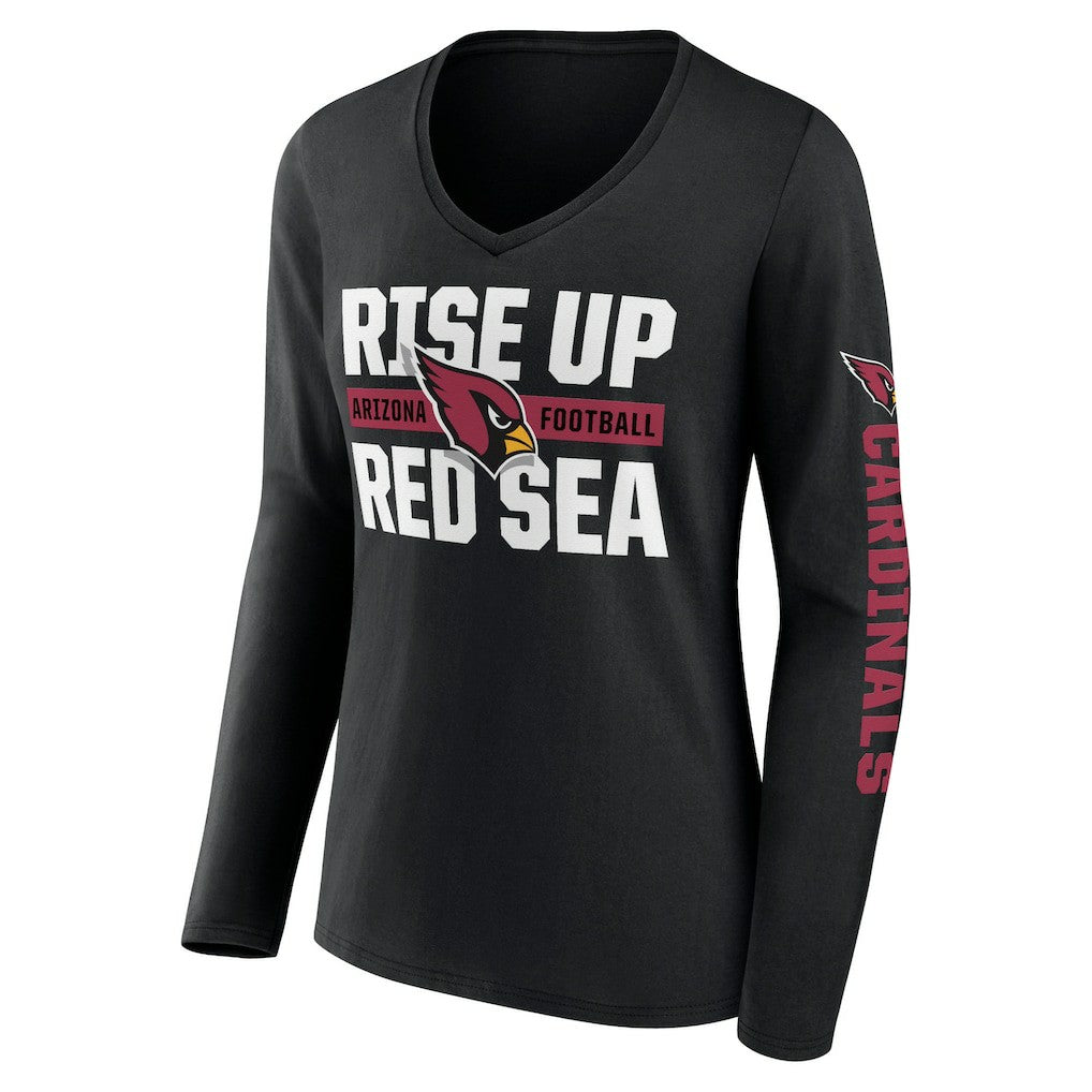 Arizona Cardinals Hometown Sweep Long Sleeve V-Neck T-Shirt - Black T-shirts