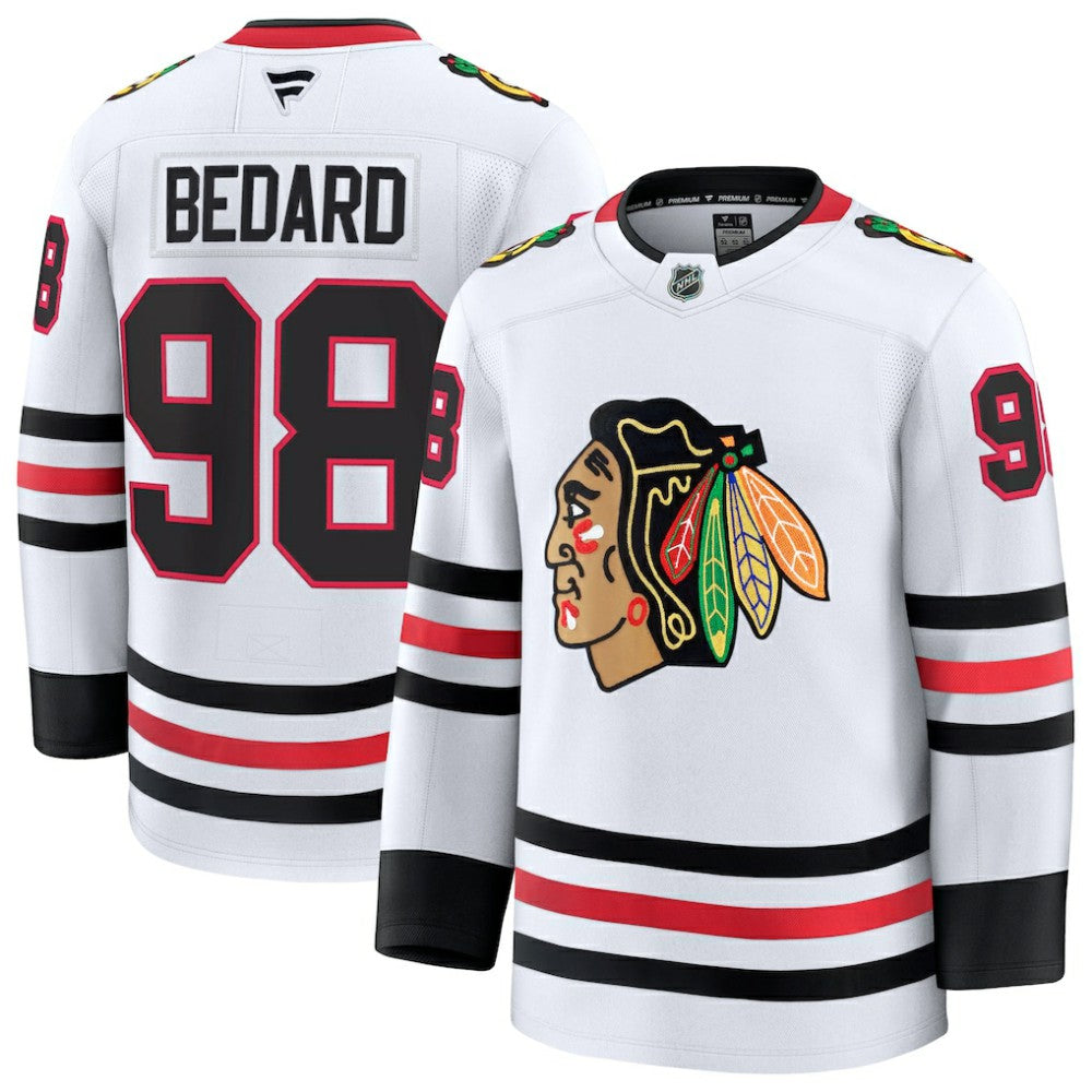 Connor Bedard Chicago Blackhawks Fanatics Away Premium Jersey - White | US 200899053