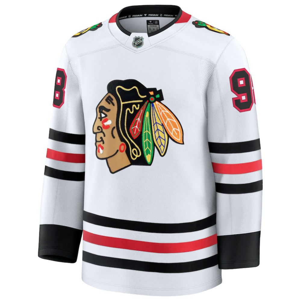 Connor Bedard Chicago Blackhawks Fanatics Away Premium Jersey - White | US 200899053