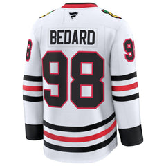 Connor Bedard Chicago Blackhawks Fanatics Away Premium Jersey - White | US 200899053