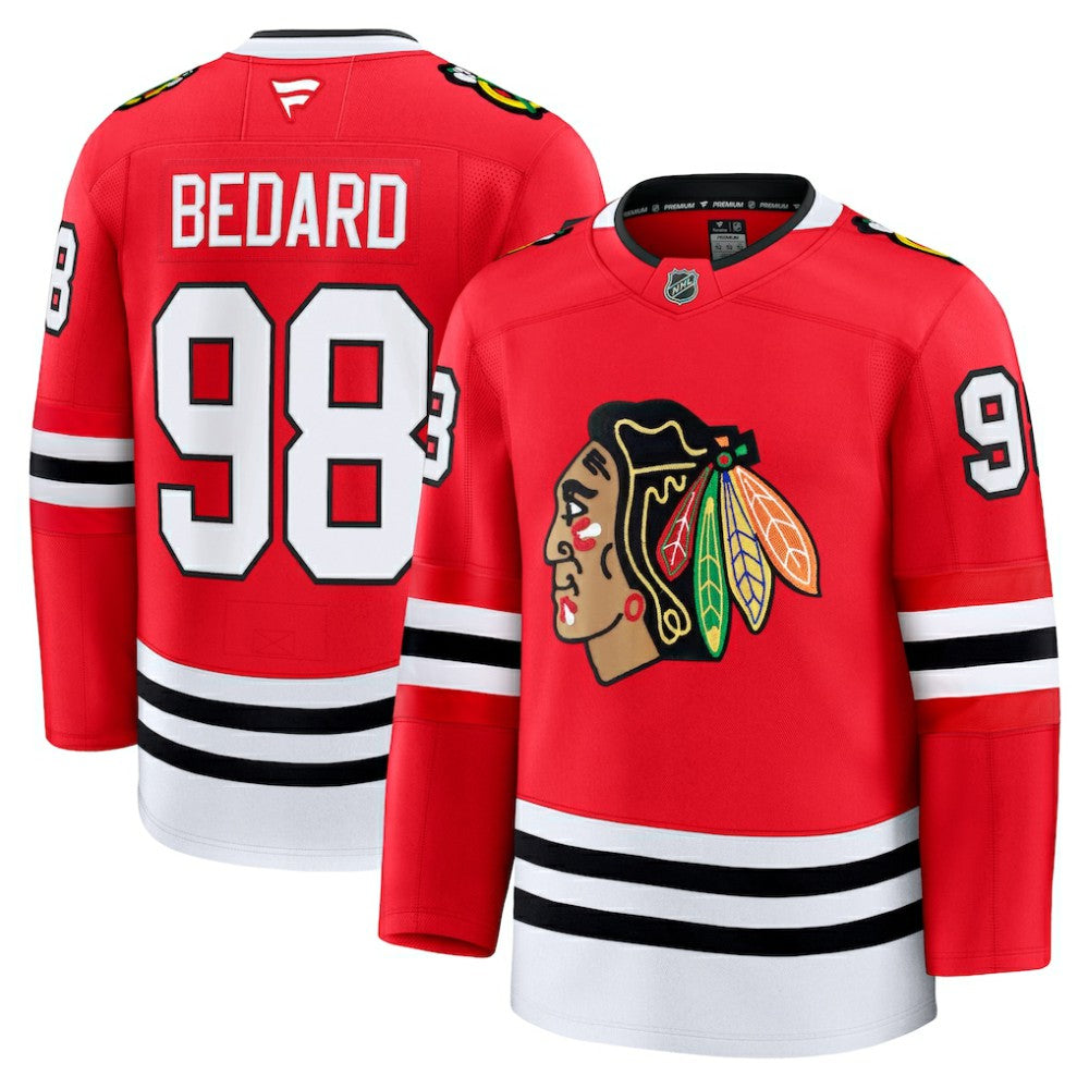 Connor Bedard Chicago Blackhawks Fanatics Home Premium Jersey - Red | US 200899062