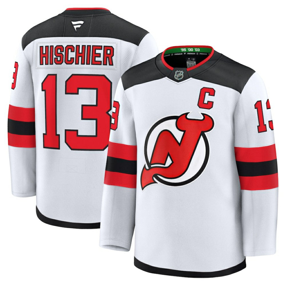 Nico Hischier New Jersey Devils Fanatics Away Premium Jersey - White | US 200899116