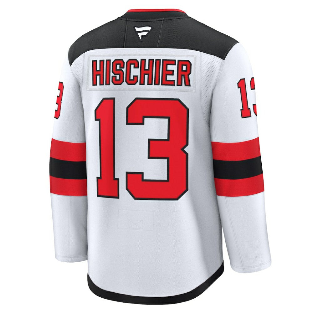 Nico Hischier New Jersey Devils Fanatics Away Premium Jersey - White | US 200899116