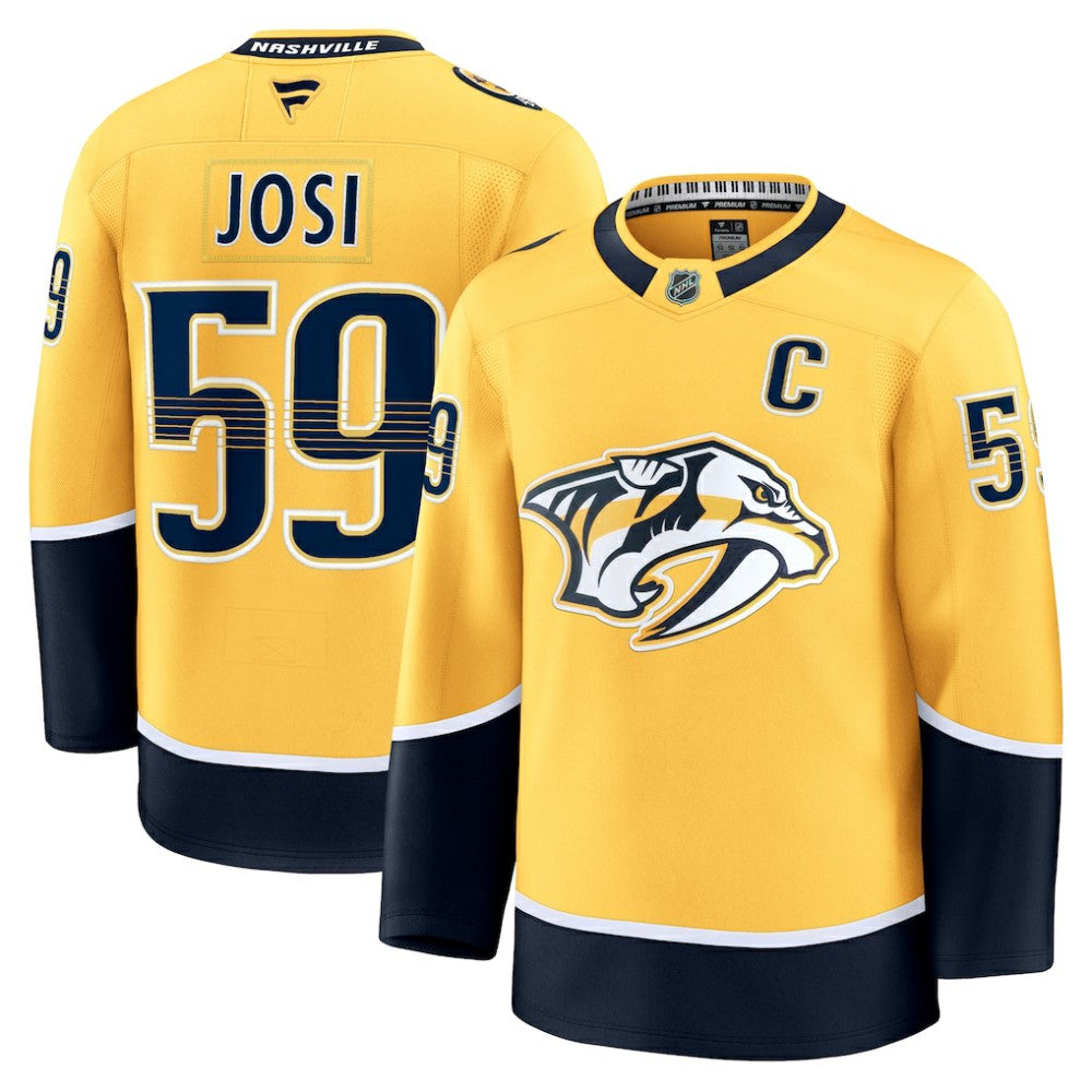 Roman Josi Nashville Predators Fanatics Home Premium Jersey - Yellow | US 200899143