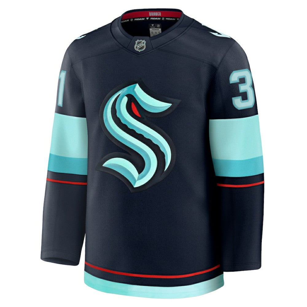 Philipp Grubauer Seattle Kraken Fanatics Home Premium Jersey - Deep Sea Blue | US 200899248
