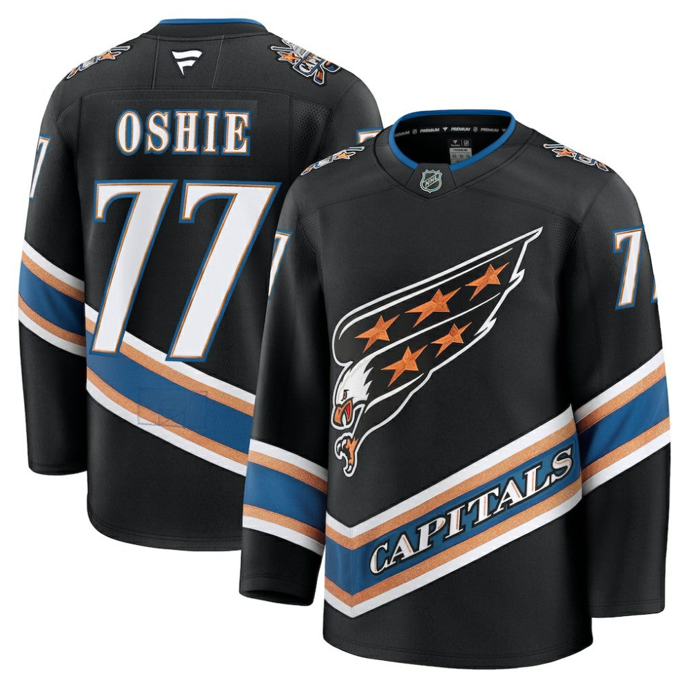 TJ Oshie Washington Capitals Fanatics Alternate 50th Anniversary Premium Jersey - Black | US 200899275
