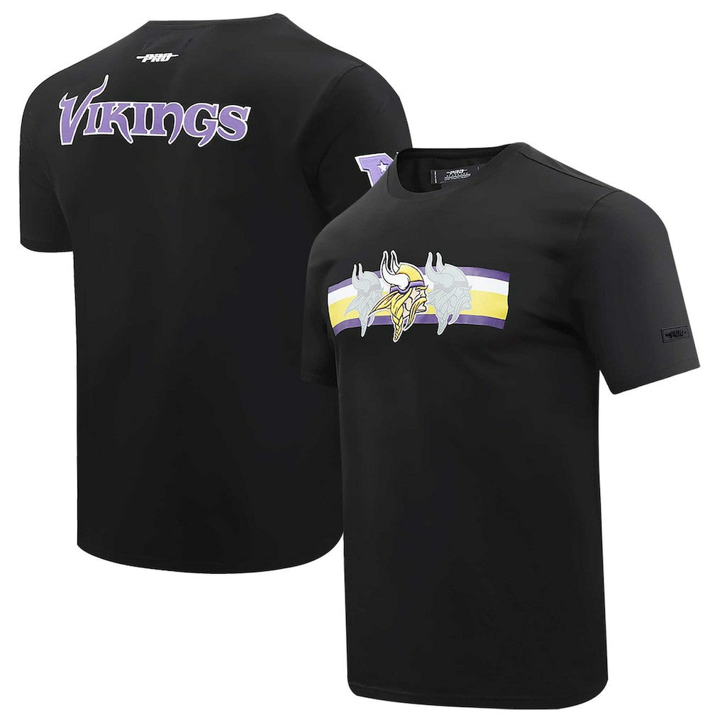 Minnesota Vikings Pro Standard Retro Striper T-Shirt - Black T-shirts