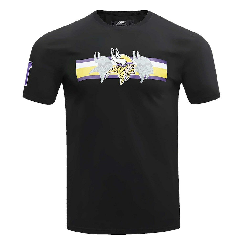 Minnesota Vikings Pro Standard Retro Striper T-Shirt - Black T-shirts