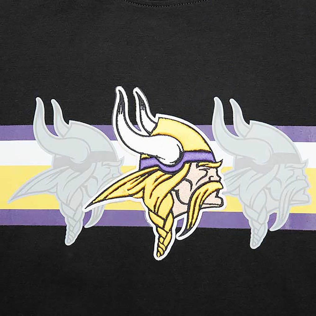 Minnesota Vikings Pro Standard Retro Striper T-Shirt - Black T-shirts