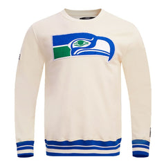 Seattle Seahawks Pro Standard Retro Classics Fleece Pullover Sweatshirt - Cream Pullover