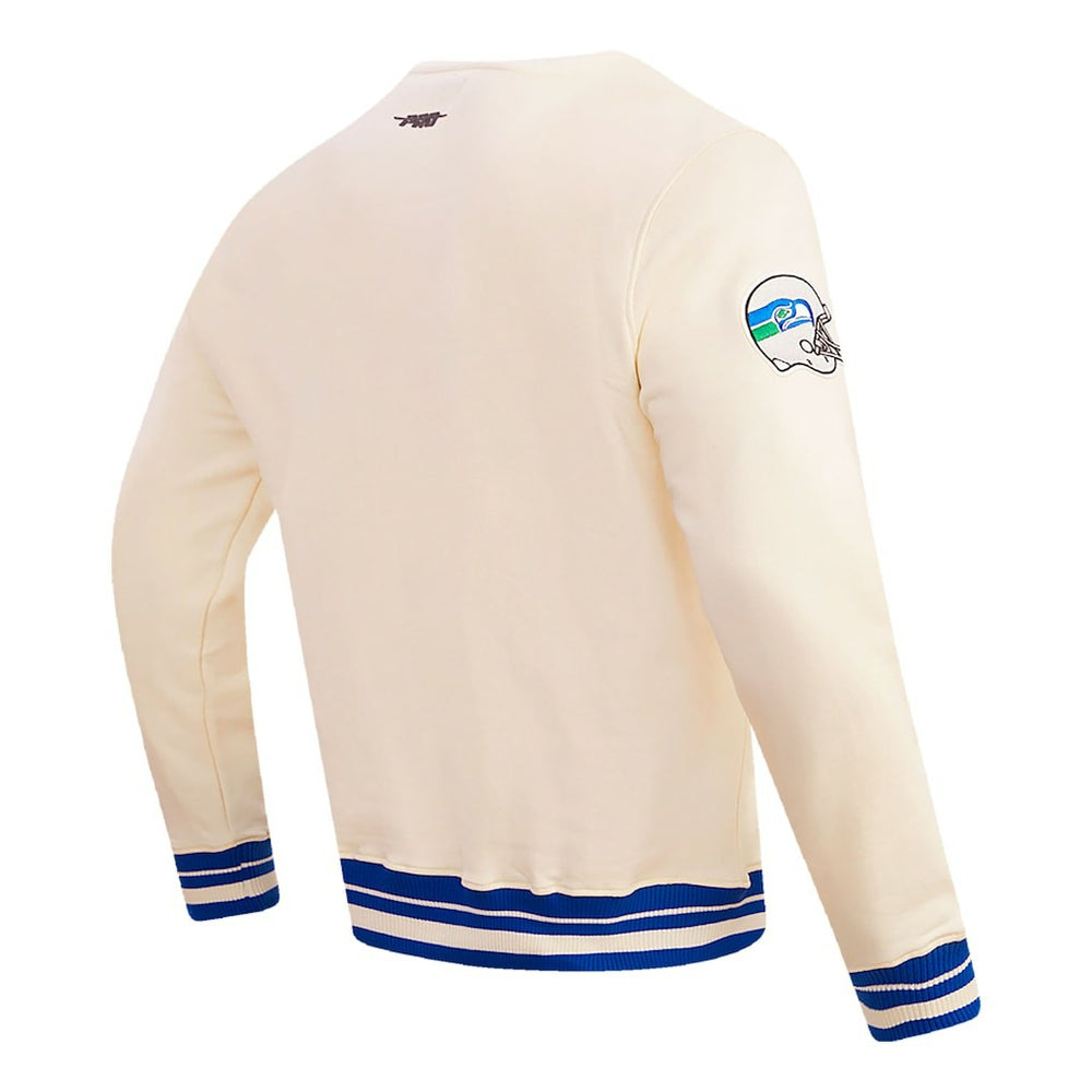 Seattle Seahawks Pro Standard Retro Classics Fleece Pullover Sweatshirt - Cream Pullover
