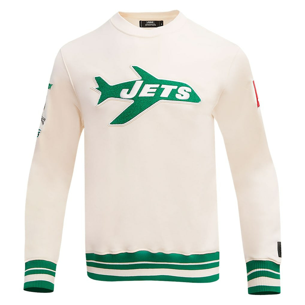 New York Jets Pro Standard Retro Classics Fleece Pullover Sweatshirt - Cream Pullover