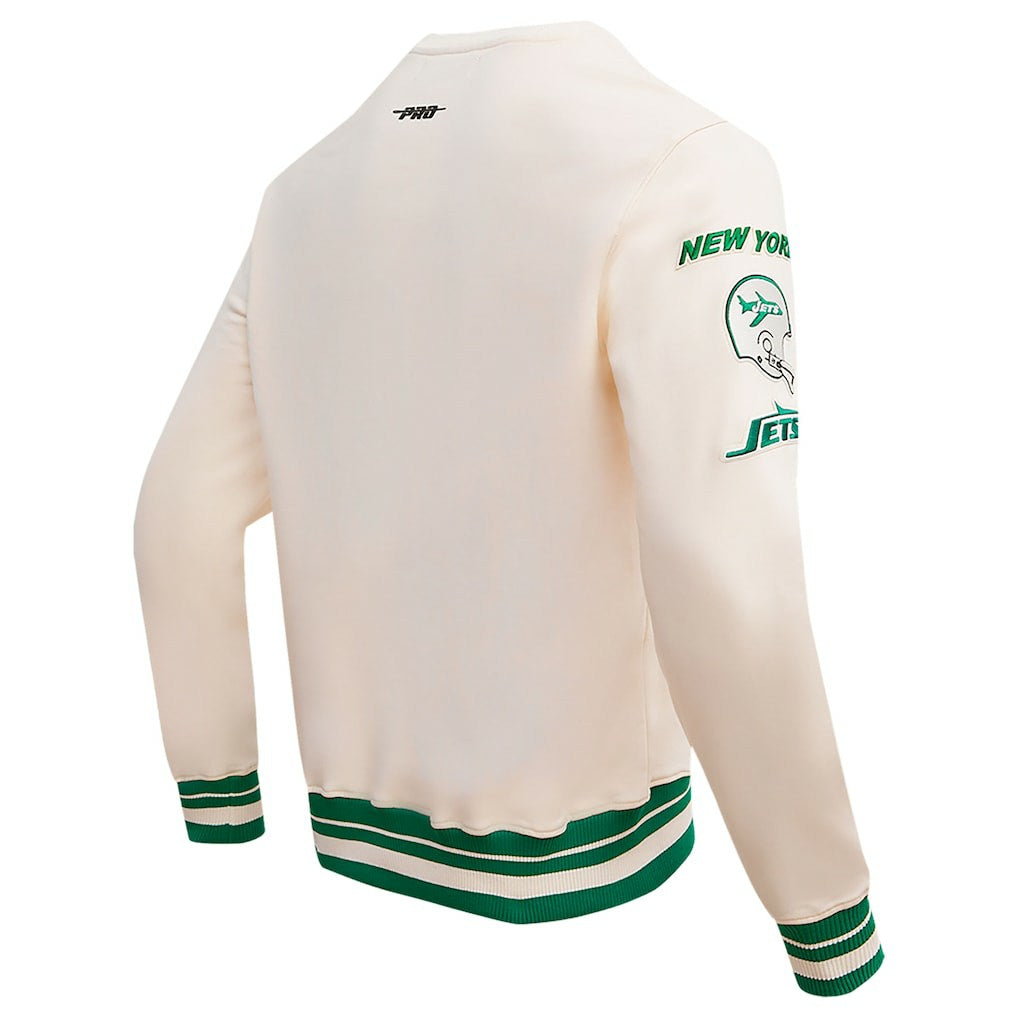 New York Jets Pro Standard Retro Classics Fleece Pullover Sweatshirt - Cream Pullover